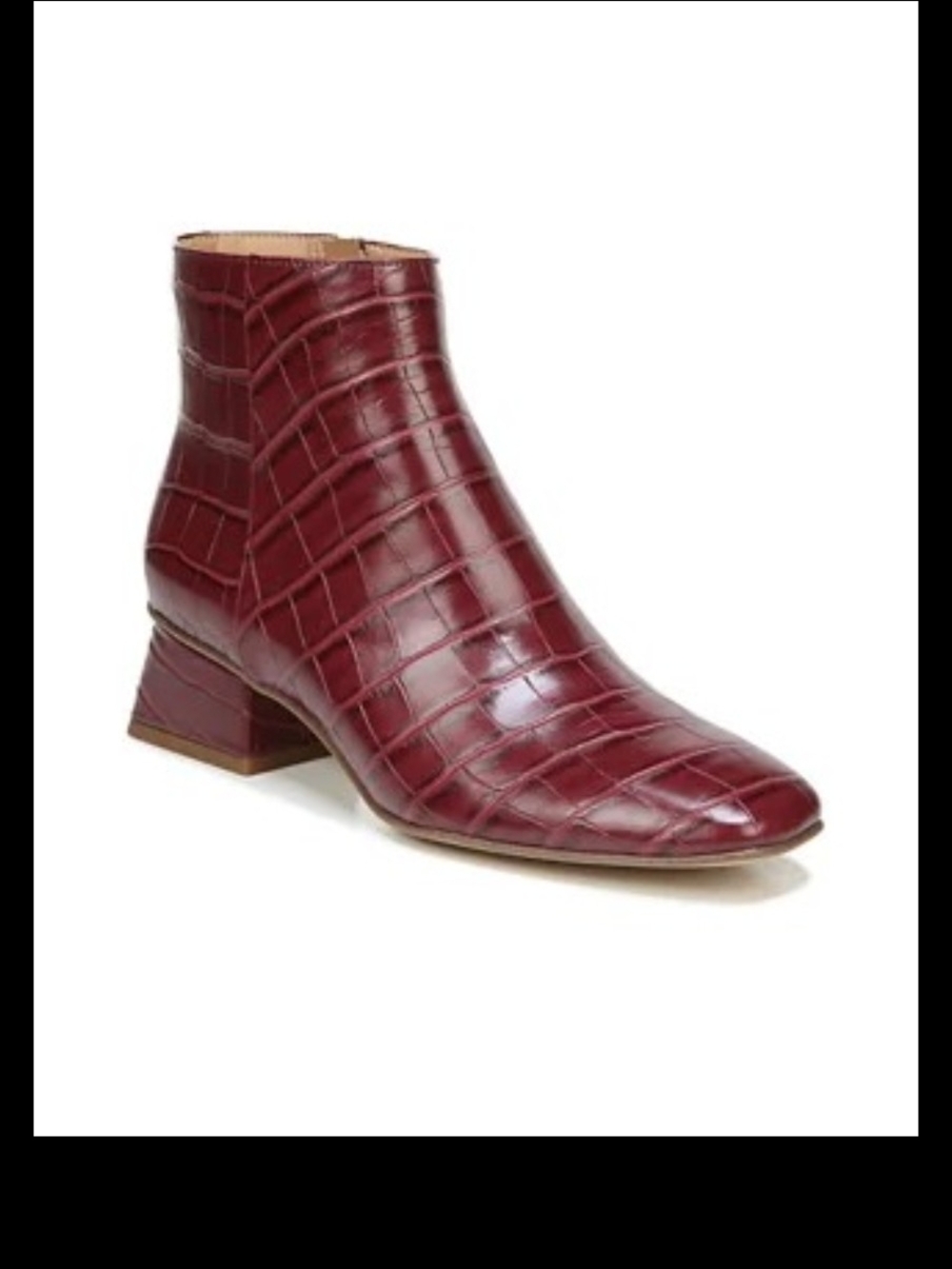 Circus by Sam Edelman Women's Dark Cherry Croc-Embossed Ankle Booties